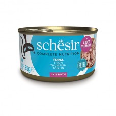 Schesir Tuna ТУНЕЦ в бульоне влажный корм консервы для кошек 85 г (750105)